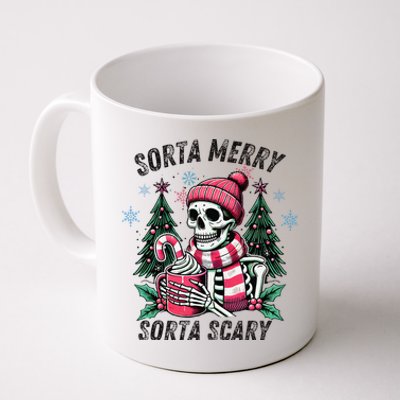 Sorta Merry Sorta Scary Skeleton Xmas Tree Christmas Pajamas Coffee Mug