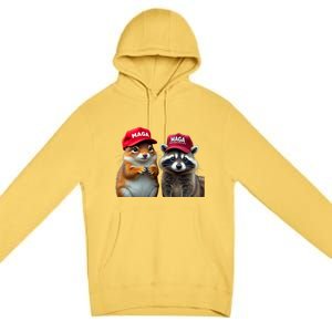 Social Media Star Peanut The Squirrel & Fred The Raccoon Premium Pullover Hoodie