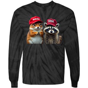 Social Media Star Peanut The Squirrel & Fred The Raccoon Tie-Dye Long Sleeve Shirt