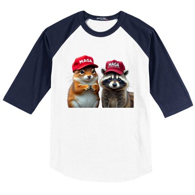 Social Media Star Peanut The Squirrel & Fred The Raccoon Baseball Sleeve Shirt