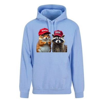 Social Media Star Peanut The Squirrel & Fred The Raccoon Unisex Surf Hoodie