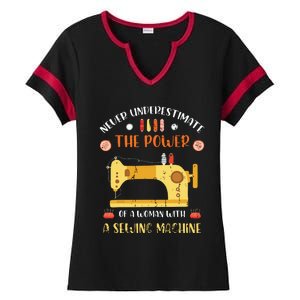 Sewing Machine Seamstress Sewer Women Girl Quilting Sewing Ladies Halftime Notch Neck Tee