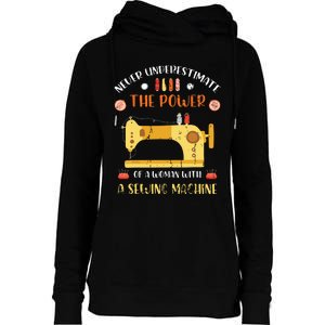 Sewing Machine Seamstress Sewer Women Girl Quilting Sewing Womens Funnel Neck Pullover Hood