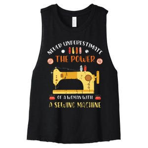 Sewing Machine Seamstress Sewer Women Girl Quilting Sewing Women's Racerback Cropped Tank