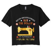 Sewing Machine Seamstress Sewer Women Girl Quilting Sewing Women's Crop Top Tee