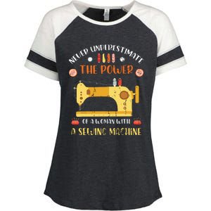 Sewing Machine Seamstress Sewer Women Girl Quilting Sewing Enza Ladies Jersey Colorblock Tee