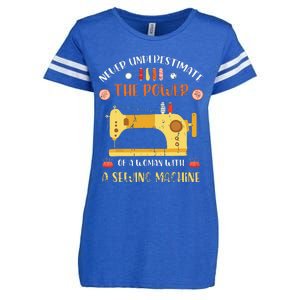 Sewing Machine Seamstress Sewer Women Girl Quilting Sewing Enza Ladies Jersey Football T-Shirt