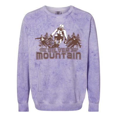 Silver Mountain Skiing Ski Gift Colorblast Crewneck Sweatshirt