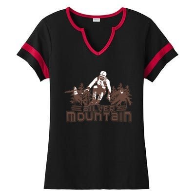 Silver Mountain Skiing Ski Gift Ladies Halftime Notch Neck Tee