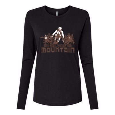 Silver Mountain Skiing Ski Gift Womens Cotton Relaxed Long Sleeve T-Shirt