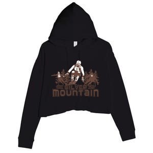 Silver Mountain Skiing Ski Gift Crop Fleece Hoodie