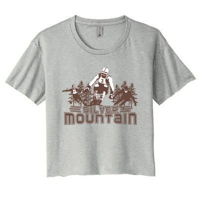 Silver Mountain Skiing Ski Gift Women's Crop Top Tee