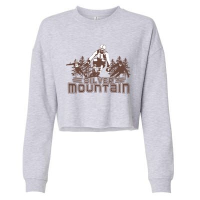 Silver Mountain Skiing Ski Gift Cropped Pullover Crew