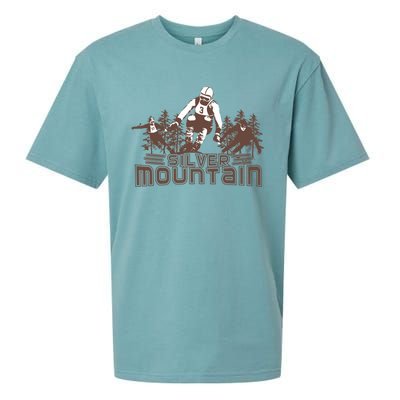 Silver Mountain Skiing Ski Gift Sueded Cloud Jersey T-Shirt