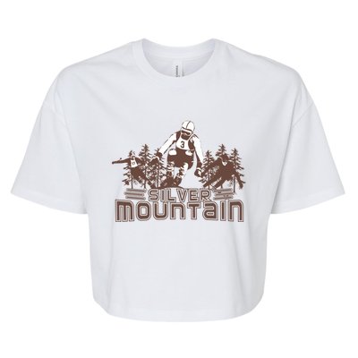 Silver Mountain Skiing Ski Gift Bella+Canvas Jersey Crop Tee