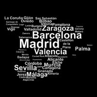 Spain Map Silhouette Towns Cities Madrid Travel Espana Tall T-Shirt