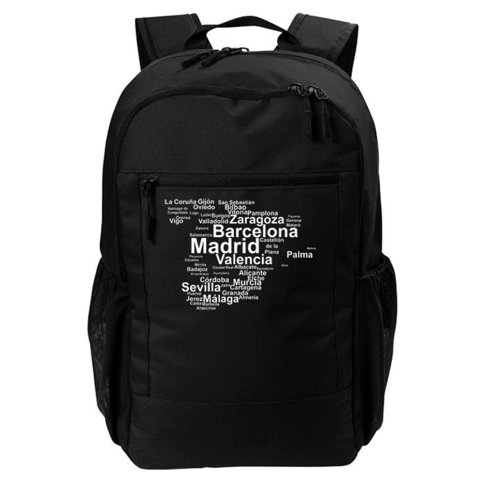 Spain Map Silhouette Towns Cities Madrid Travel Espana Daily Commute Backpack