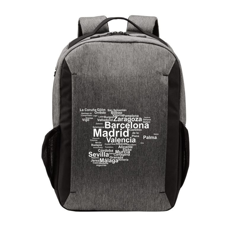 Spain Map Silhouette Towns Cities Madrid Travel Espana Vector Backpack