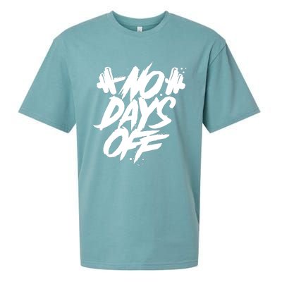 Sport Motif Saying No Days Off Weight Training Gym Sueded Cloud Jersey T-Shirt