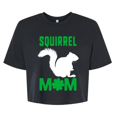 Squirrel Mom St Patricks Squad Woodland Nuts Nature Gift Bella+Canvas Jersey Crop Tee