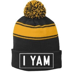 She's My Sweet Potato I Yam Set Couples Thanksgiving Stripe Pom Pom Beanie