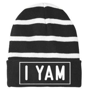 She's My Sweet Potato I Yam Set Couples Thanksgiving Striped Beanie with Solid Band