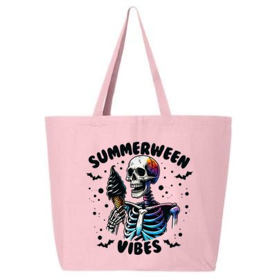 Summerween Magic Skeleton Enjoying Ice Cream Delight 25L Jumbo Tote