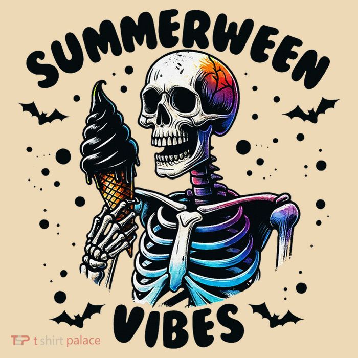 Summerween Magic Skeleton Enjoying Ice Cream Delight Bag