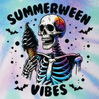 Summerween Magic Skeleton Enjoying Ice Cream Delight Legacy Tie Dye Trucker Hat
