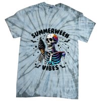 Summerween Magic Skeleton Enjoying Ice Cream Delight Tie-Dye T-Shirt