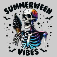 Summerween Magic Skeleton Enjoying Ice Cream Delight Tie-Dye T-Shirt
