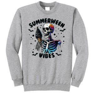 Summerween Magic Skeleton Enjoying Ice Cream Delight Tall Sweatshirt