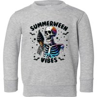Summerween Magic Skeleton Enjoying Ice Cream Delight Toddler Sweatshirt