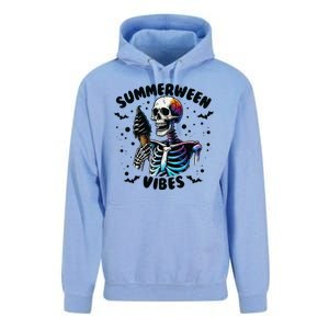 Summerween Magic Skeleton Enjoying Ice Cream Delight Unisex Surf Hoodie