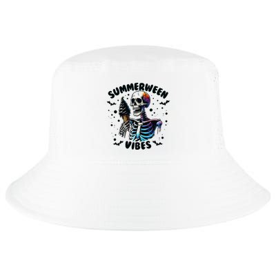 Summerween Magic Skeleton Enjoying Ice Cream Delight Cool Comfort Performance Bucket Hat