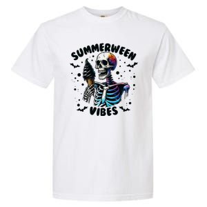 Summerween Magic Skeleton Enjoying Ice Cream Delight Garment-Dyed Heavyweight T-Shirt