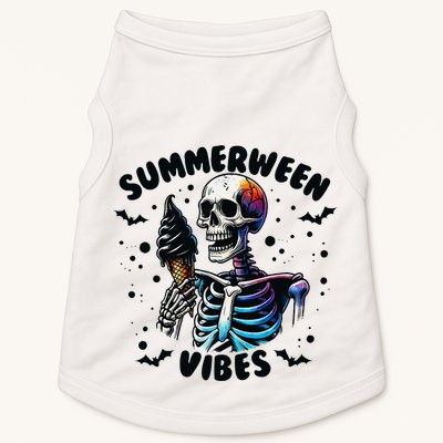 Summerween Magic Skeleton Enjoying Ice Cream Delight Doggie Tank