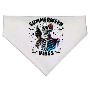 Summerween Magic Skeleton Enjoying Ice Cream Delight USA-Made Doggie Bandana