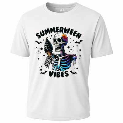 Summerween Magic Skeleton Enjoying Ice Cream Delight Performance Shirt