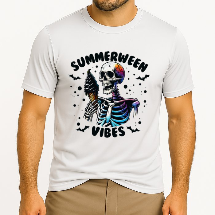 Summerween Magic Skeleton Enjoying Ice Cream Delight Performance Shirt