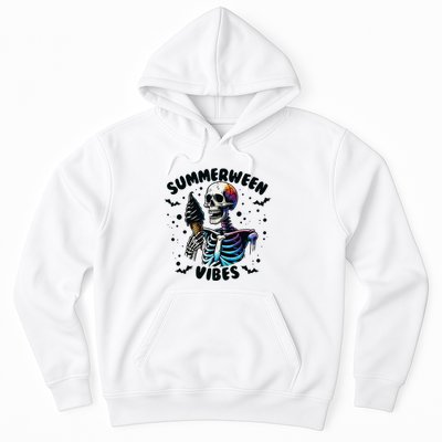 Summerween Magic Skeleton Enjoying Ice Cream Delight Hoodie