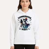 Summerween Magic Skeleton Enjoying Ice Cream Delight Hoodie