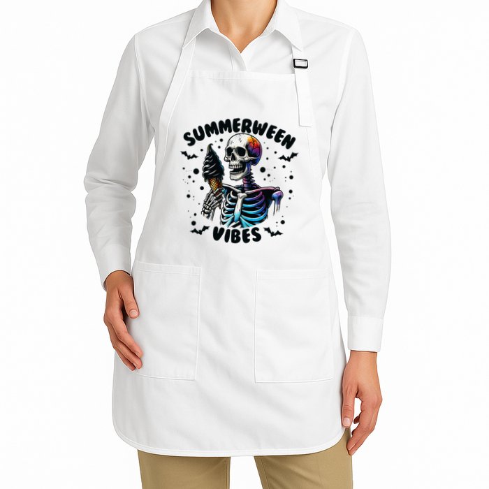 Summerween Magic Skeleton Enjoying Ice Cream Delight Apron