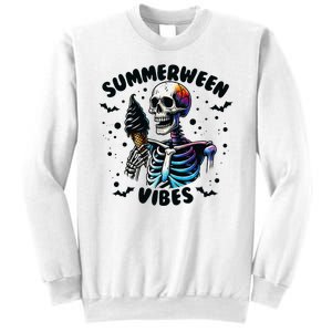 Summerween Magic Skeleton Enjoying Ice Cream Delight Sweatshirt