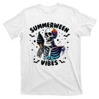 Summerween Magic Skeleton Enjoying Ice Cream Delight T-Shirt