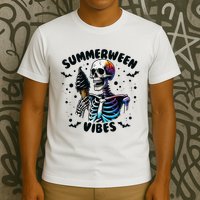 Summerween Magic Skeleton Enjoying Ice Cream Delight T-Shirt