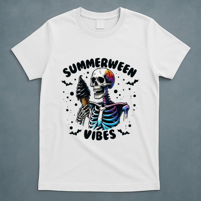 Summerween Magic Skeleton Enjoying Ice Cream Delight T-Shirt