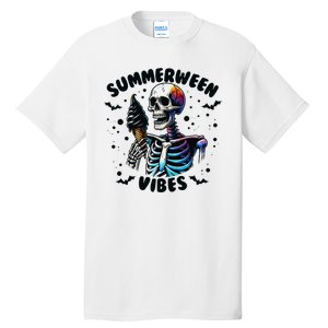 Summerween Magic Skeleton Enjoying Ice Cream Delight Tall T-Shirt