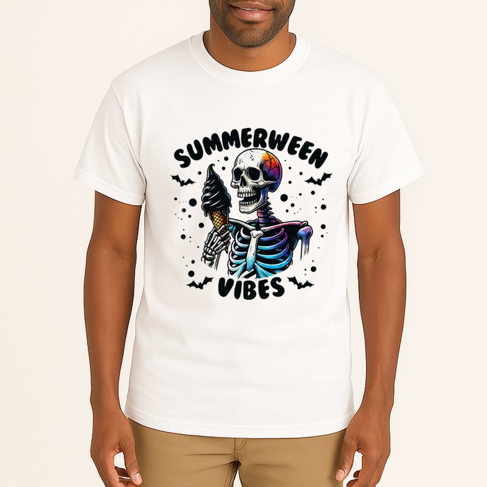 Summerween Magic Skeleton Enjoying Ice Cream Delight Tall T-Shirt