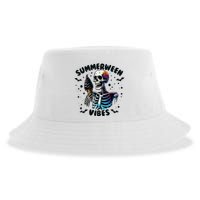 Summerween Magic Skeleton Enjoying Ice Cream Delight Sustainable Bucket Hat